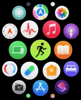 Apple Watch home screen showing Workout app